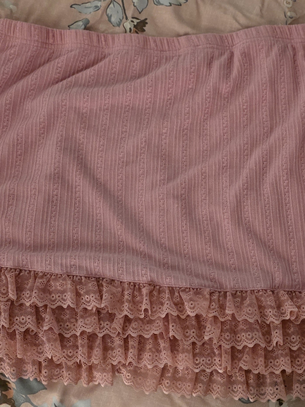 Dollz Kill Sugar Thrillz Dusty Rose Knit Tiered Skirt Sz 3X - Picture 3 of 3